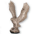 Bright Silver Resin Eagle w/2" Medallion Space (11 1/2")